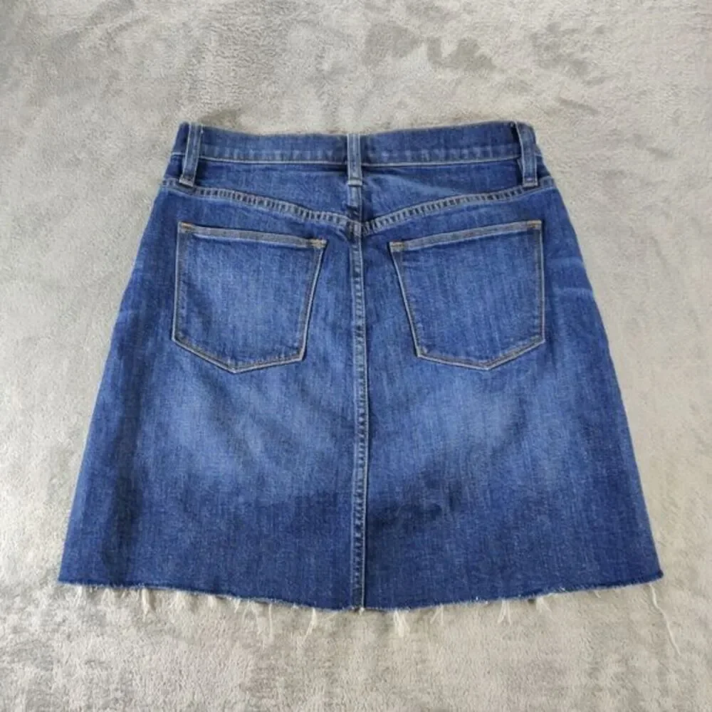 J.Crew Jean Skirt Womens‎ 26 Blue Denim Dark Wash Mini Biker Skater